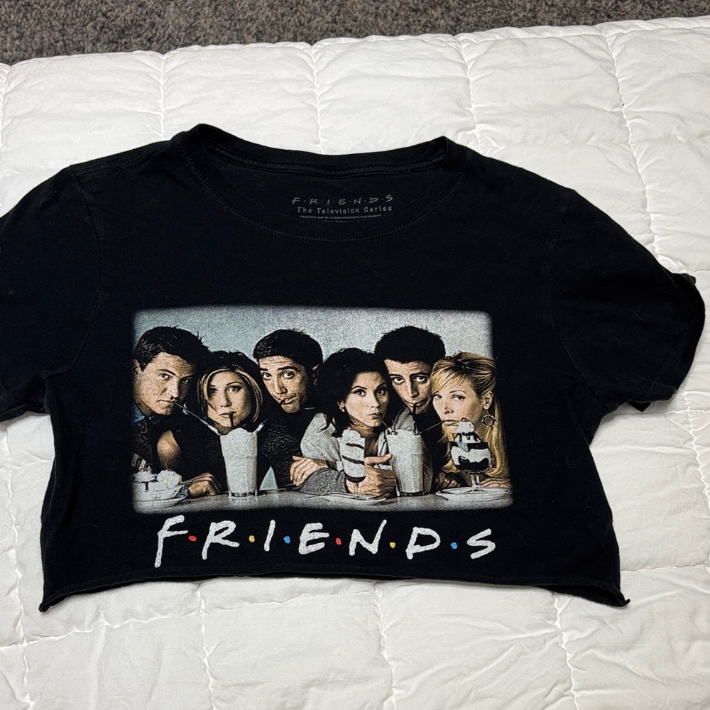 FRIENDS Black Graphic Crop Top